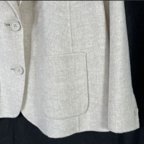 🆕Talbots | Double-Faced Wool Blend Blazer Jacket Heathered Cream Color Size 12 - Picture 3 of 10